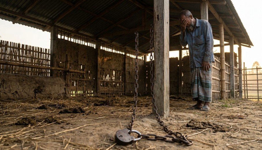 ৪ লক্ষাধিক টাকার হালের গরু নিয়ে উধাও চোর