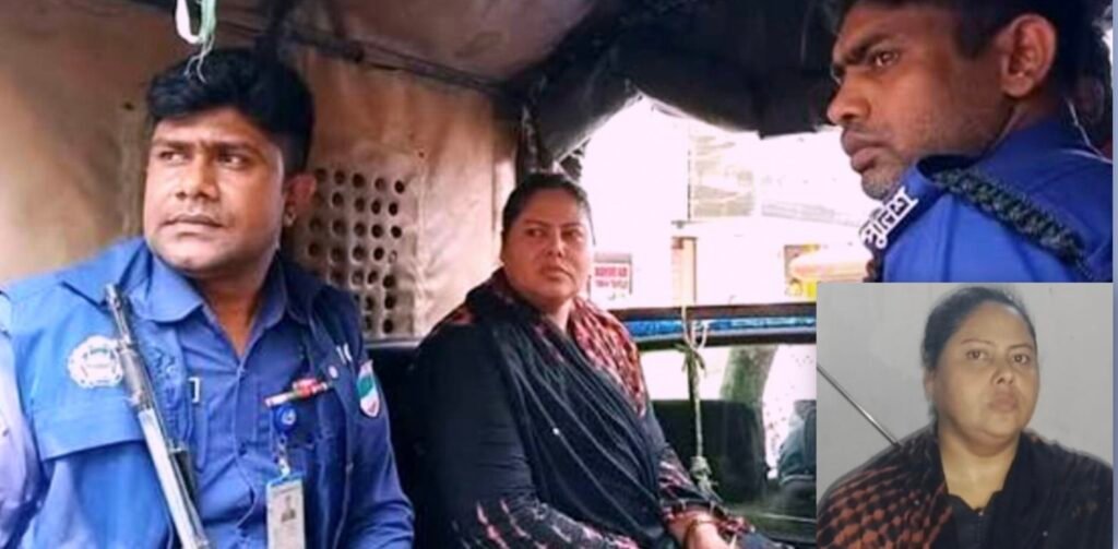 গণধোলাইয়ের পর নারী প্রতারককে পুলিশে সোপর্দ