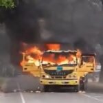 ঘাতক ট্রাকের নিচে পিষ্ট বাবা-ছেলে : জনরোষে পুড়ল ট্রাক!