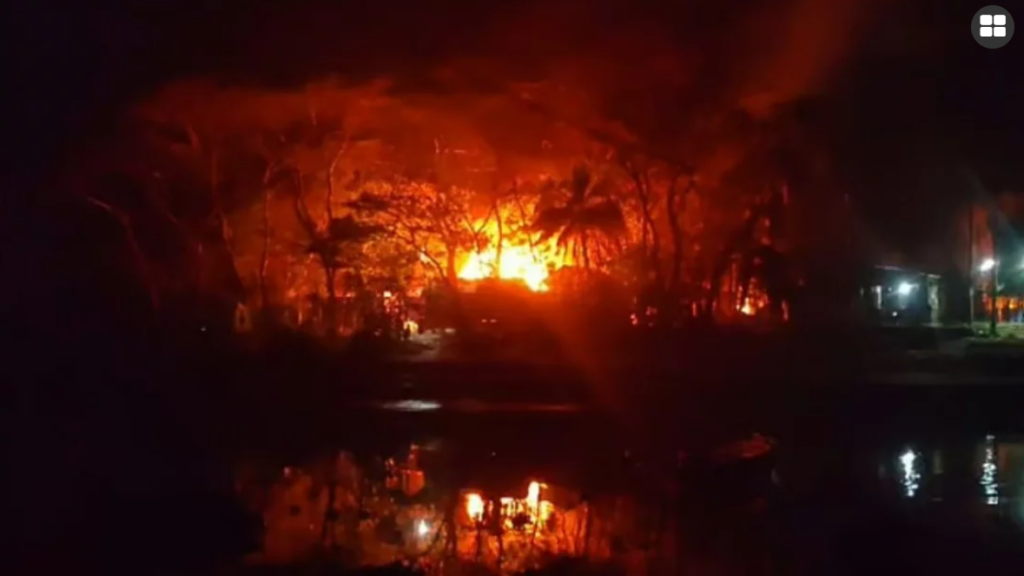 জেলা বিএনপির নেতার বাড়ী সহ ৪০ বসতঘরে অগ্নিসংযোগ : এলাকায় চরম উত্তেজনা