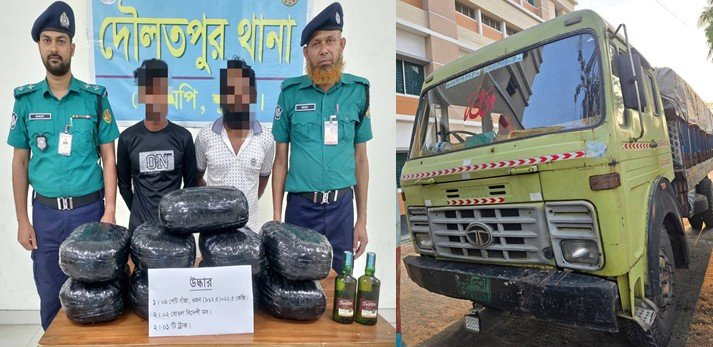 ২২ কেজি গাঁজা ও মদসহ ২কারবারি গ্রেফতার