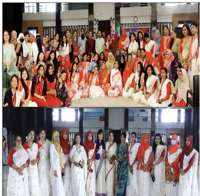 লাল-সাদায় রঙিন ক্যাম্পাস