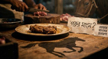 আবারও পরিত্যক্ত ঘর থেকে জবাই করা ১৩ঘোড়া উদ্ধার : জনতা আসতেই পালাল কসাই চক্র