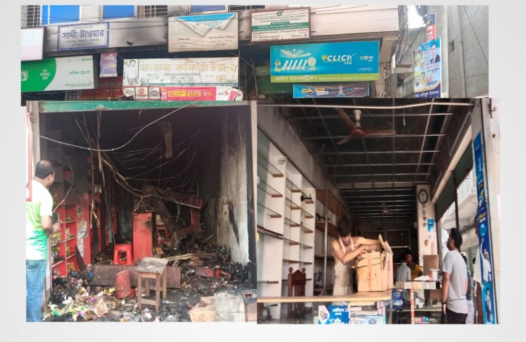 চৌগাছায় আইসিটি অফিসসহ ২দোকান পুড়ে ছাই